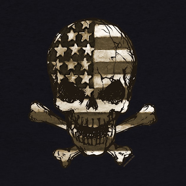 American Flag Skull by WickedNiceTees